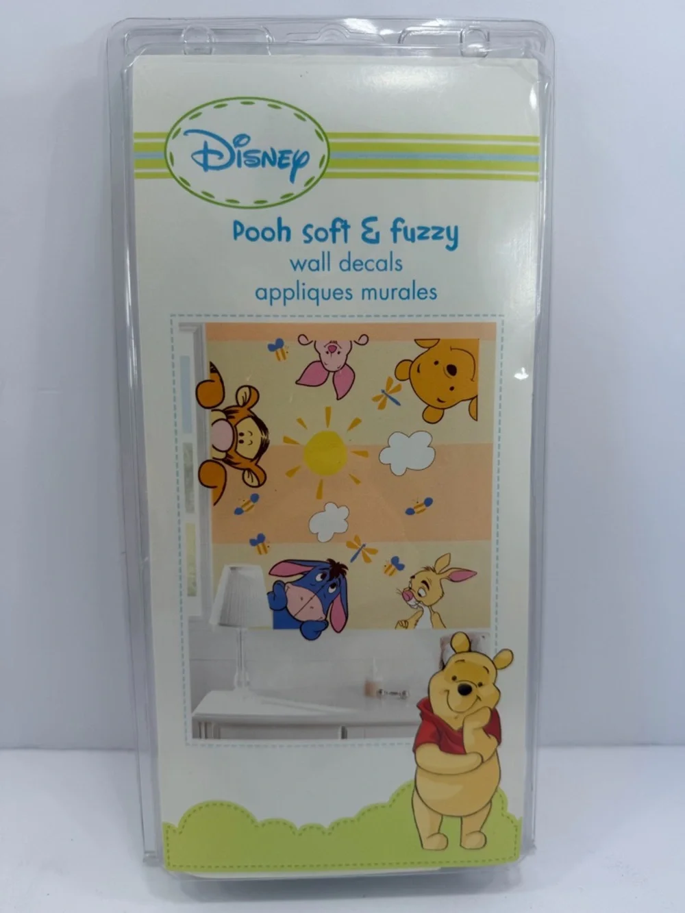 Vintage Disney Winnie the Pooh Soft & Fuzzy Wall Decals Kids Line NIP Rare
